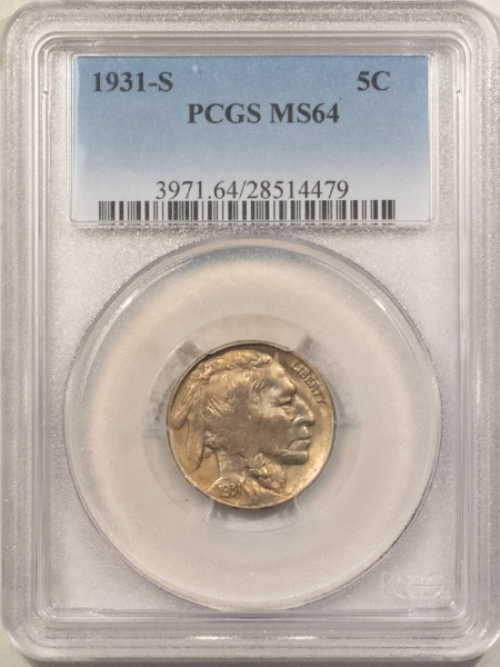 Buffalo Nickels 1931-S BUFFALO NICKEL – PCGS MS-64, TOUGH DATE!