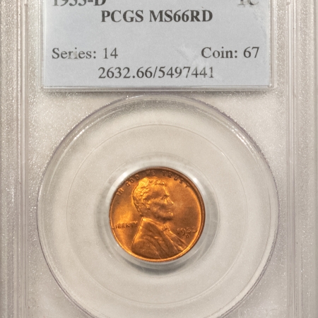 New Store Items 1933-D LINCOLN CENT – PCGS MS-66 RD, PREMIUM QUALITY!