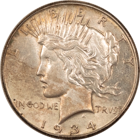 New Store Items 1934 PEACE DOLLAR – HIGH GRADE EXAMPLE, AU DETAILS W/LUSTER