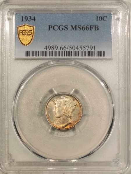 Mercury Dimes 1934 MERCURY DIME – PCGS MS-66 FB, FRESH & LOOKS SUPERB!