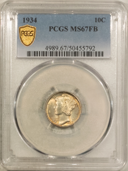 Mercury Dimes 1934 MERCURY DIME – PCGS MS-67 FB SATINY FRESH & SUPERB GEM!