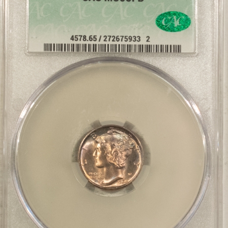 CAC Approved Coins 1934-D MERCURY DIME – CACG MS-65 FB, PREMIUM QUALITY CAC!