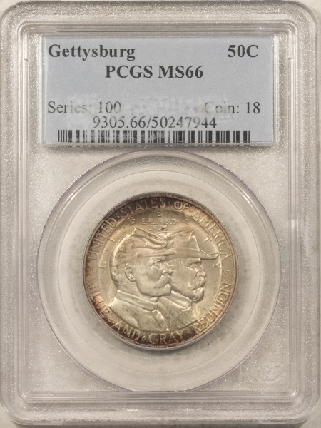 New Certified Coins 1936 GETTYSBURG COMMEMORATIVE HALF DOLLAR PCGS MS-66, ORIGINAL, PREMIUM QUALITY!