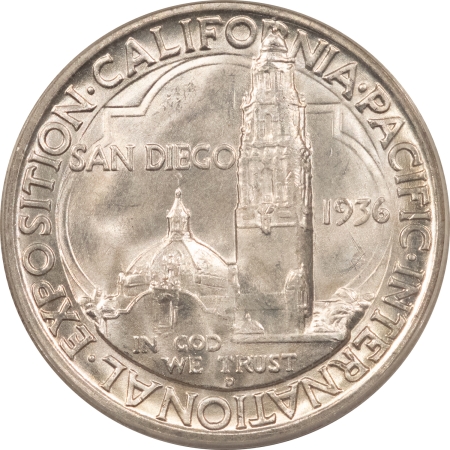 New Certified Coins 1936-D SAN DIEGO COMMEMORATIVE HALF DOLLAR – PCGS MS-65, OGH, PREMIUM QUALITY++