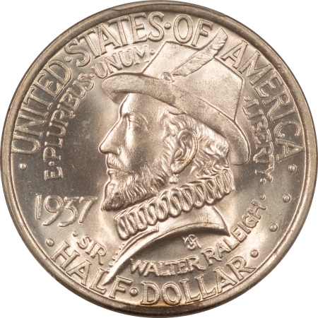 CAC Approved Coins 1937 ROANOKE COMMEM HALF DOLLAR – PCGS MS-65, BLAZING LUSTER, PQ+, CAC APPROVED!