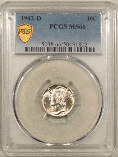 Mercury Dimes 1942-D MERCURY DIME – PCGS MS-66 BLAST WHITE