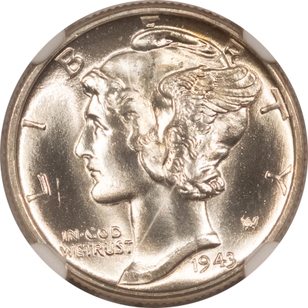 Mercury Dimes 1943 MERCURY DIME – NGC MS-67, BLAZING WHITE!