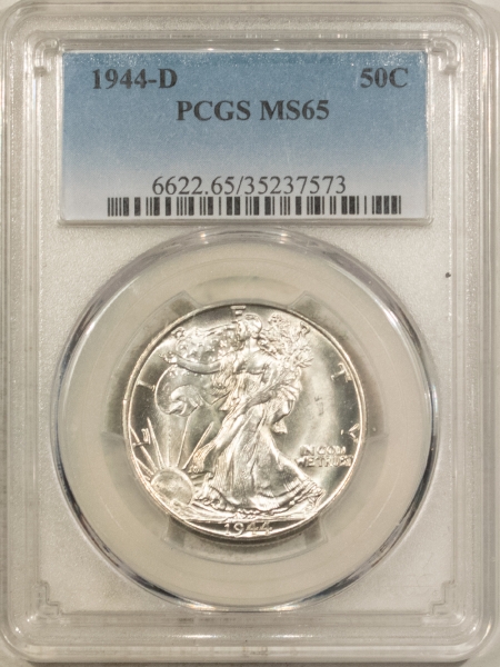 New Certified Coins 1944-D WALKING LIBERTY HALF DOLLAR – PCGS MS-65, BLAST WHITE!