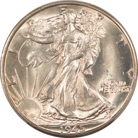 New Certified Coins 1945-D WALKING LIBERTY HALF DOLLAR – PCGS MS-65, WHITE GEM!