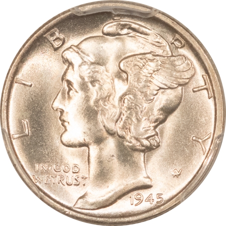 Mercury Dimes 1945-S MERCURY DIME, MICRO-S – PCGS MS-66, LUSTROUS WHITE, TOUGH!