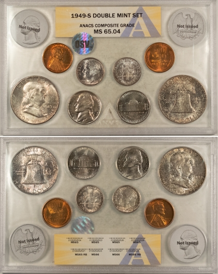 New Certified Coins 1949-P/D/S US ORIGINAL DOUBLE MINT SET ANACS OSV MS-65.35/65.1/65.04 W/ MINT PKG