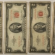 New Store Items 1953 X2 1953-B, 1953-C $2 US RED SEAL NOTES, LOT OF 4 – VF/VF+