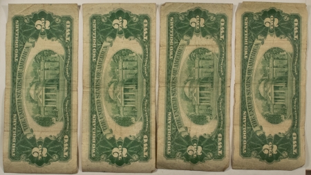 New Store Items 1953 X3, 1953-A $2 US RED SEAL NOTES, LOT OF 4 – PLEASING CIRCULATED EXAMPLES!