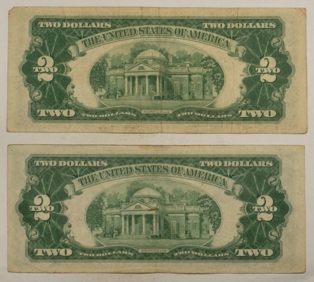 New Store Items 1953 & 1953-A $2 UNITED STATES RED SEAL NOTES, LOT OF 2, HIGH GRADE CIRCULATED!