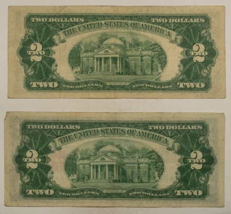 New Store Items 1953 & 1953-A $2 UNITED STATES RED SEAL NOTES, LOT OF 2, HIGH GRADE CIRCULATED!