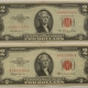 New Store Items 1963 $2 UNITED STATES RED SEAL NOTES, FR-1513, LOT OF 5 – VF/VF+