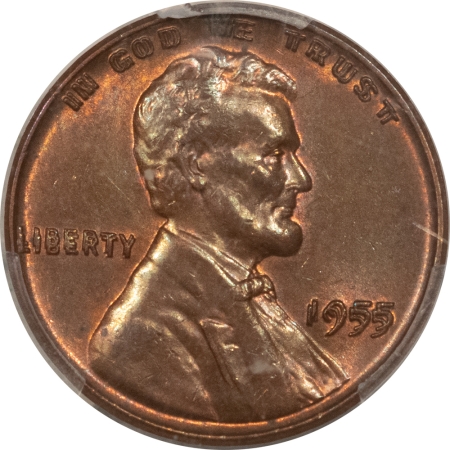 CAC Approved Coins 1955 LINCOLN CENT, DOUBLED DIE OBVERSE – PCGS MS-63 BN, CAC APPROVED, PQ++!