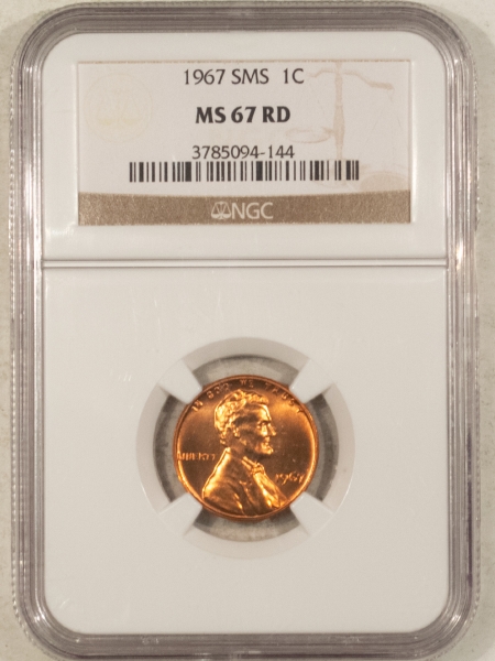 Lincoln Cents (Memorial) 1967 SMS LINCOLN CENT NGC MS-67 RD