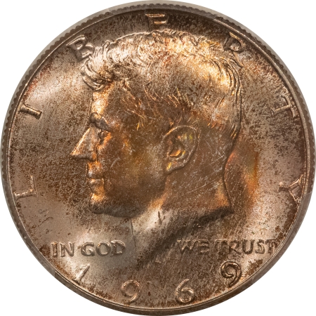 Kennedy Halves 1969-D KENNEDY HALF DOLLAR – PCGS MS-67, RARE! NICE!