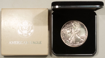 American Silver Eagles 1990 $1 AMERICAN SILVER EAGLE, 1 OZ, .999 – GEM BU IN MINT BOX!