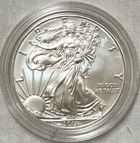 American Silver Eagles 2011-W BURNISHED AMERICAN SILVER EAGLE, 1 OZ, .999 – ORIGINAL GOVERNMENT PACKAGE