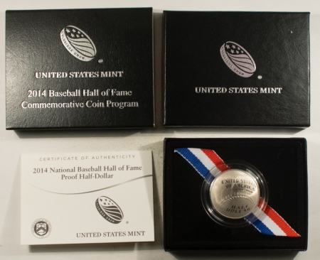 New Store Items 2014-S NATIONAL BASEBALL HALL OF FAME COMMEM PROOF HALF DOLLAR GEM PROOF IN OGP!