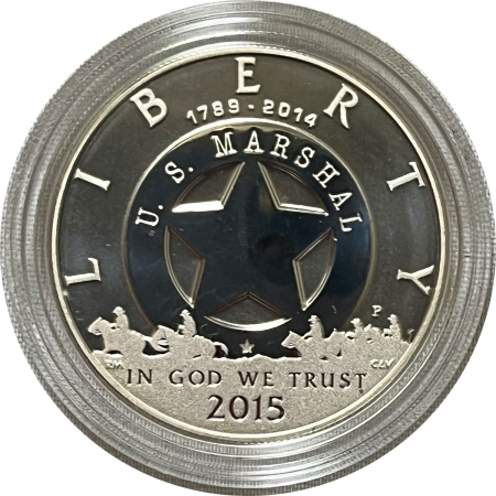 New Store Items 2015-P US MARSHALS SERVICE 225TH ANNIV COMMEM PROOF SILVER DOLLAR GEM PROOF, OGP