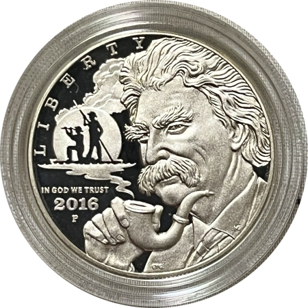 New Store Items 2016-P MARK TWAIN COMMEMORATIVE PROOF SILVER DOLLAR – GEM PROOF IN OGP!