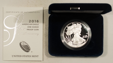 American Silver Eagles 2016-W $1 AMERICAN SILVER EAGLE, 1 OZ, .999 – GEM PROOF, ORIGINAL GOVERNMENT PKG