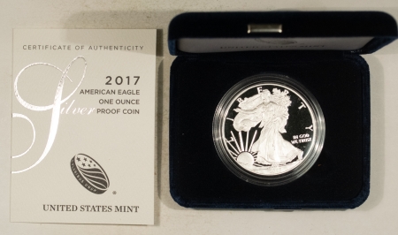 American Silver Eagles 2017-W $1 AMERICAN SILVER EAGLE, 1 OZ, .999 – GEM PROOF, ORIGINAL GOVERNMENT PKG