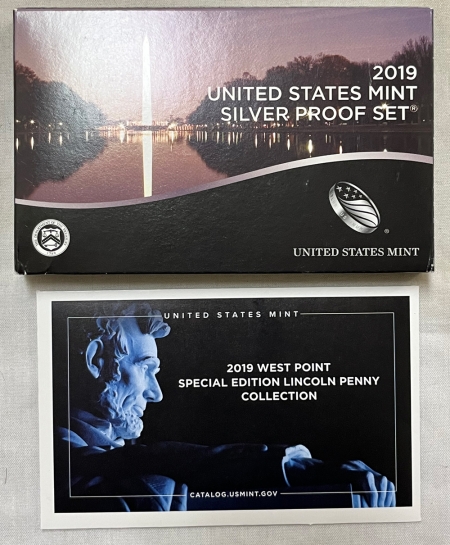 New Store Items 2019-S 10 COIN US SILVER PROOF SET W/ WEST POINT SPECIAL PENNY GEM PROOF IN OGP!