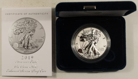 American Silver Eagles 2019-S $1 ENHANCED REVERSE PROOF AMERICAN SILVER EAGLE, 1 OZ – WITH BOX AND COA!