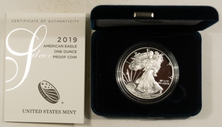 American Silver Eagles 2019-S $1 AMERICAN SILVER EAGLE, 1 OZ, .999 – GEM PROOF, ORIGINAL GOVERNMENT PKG