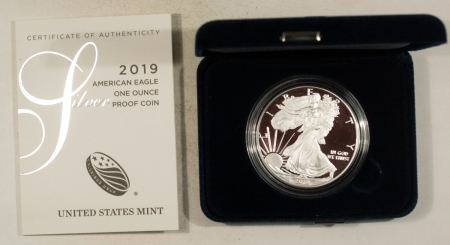 American Silver Eagles 2019-W $1 AMERICAN SILVER EAGLE, 1 OZ, .999 – GEM PROOF, ORIGINAL GOVERNMENT PKG