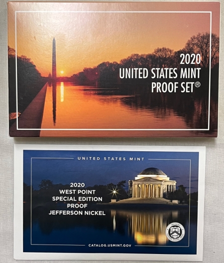 New Store Items 2020-S 10 COIN US PROOF SET W/ SPEICAL WEST POINT PROOF NICKEL- GEM PROOF IN OGP