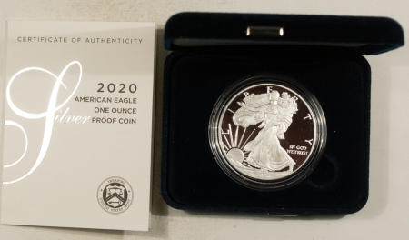 American Silver Eagles 2020-W $1 AMERICAN SILVER EAGLE, 1 OZ, .999 – GEM PROOF, ORIGINAL GOVERNMENT PKG