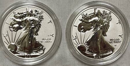 American Silver Eagles 2021 PROOF $1 AMERICAN SILVER EAGLE, 1 OZ, .999 2 COIN REVERSE PROOF SET IN OGP!