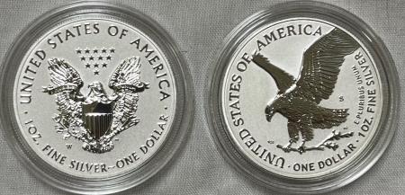 American Silver Eagles 2021 PROOF $1 AMERICAN SILVER EAGLE, 1 OZ, .999 2 COIN REVERSE PROOF SET IN OGP!