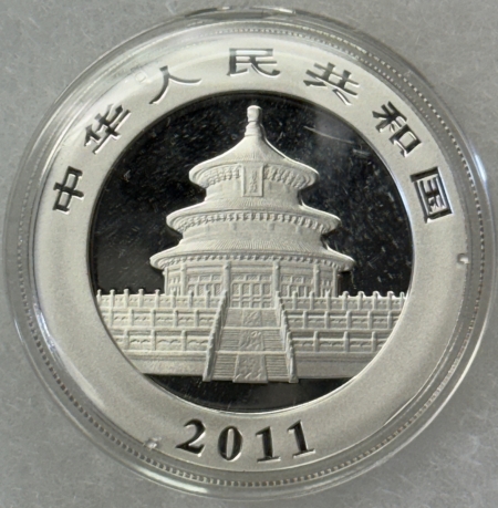 Bullion 2011 CHINA 10 YUAN 1 OZ, SILVER PANDA, .999 – GEM BU IN ORIGINAL CAPSULE!