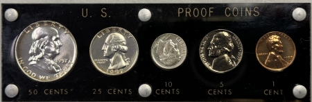 New Store Items 1957 5 COIN U.S. MINT PROOF SET – SUPERB GEM++ QUALITY, VINTAGE CAPITOL HOLDER!