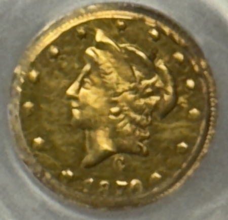 New Certified Coins 1870 50C FRACTIONAL GOLD, BG-1024 – PCGS GENUINE, CLEANED UNC DETAIL, NICE LOOK!