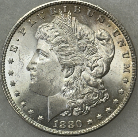 Morgan Dollars 1880-S $1 MORGAN DOLLAR – UNCIRCULATED, VERY CHOICE!