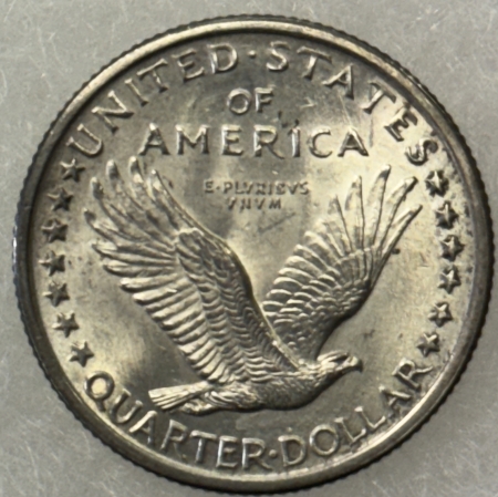 New Store Items 1917 TYPE 1 STANDING LIBERTY QUARTER – MARK-FREE UNC W/ FH BUT IMPAIRED LUSTER