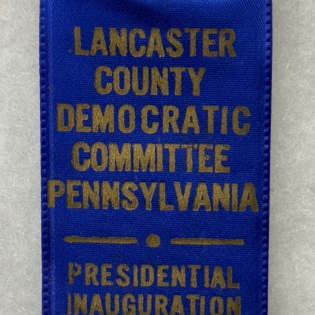 New Store Items JOHN KENNEDY 1 3/4″ CELLO BUTTON & LANCASTER CO. PA INAUGURAL RIBBON-RARE & MINT