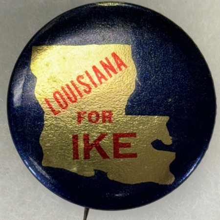 New Store Items 1952 EISENHOWER 1 1/4″ CELLO CAMPAIGN BUTTON, “LOUISIANA FOR IKE”-SCARCE & MINT!