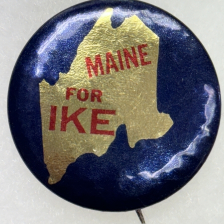 Other Collectibles 1952 EISENHOWER 1 1/4″ CELLO CAMPAIGN BUTTON, “MAINE FOR IKE”- SCARCE & nr-MINT!