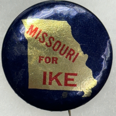 New Store Items 1952 EISENHOWER 1 1/4″ CELLO CAMPAIGN BUTTON, “MISSOURI FOR IKE”-SCARCE, nr-MINT