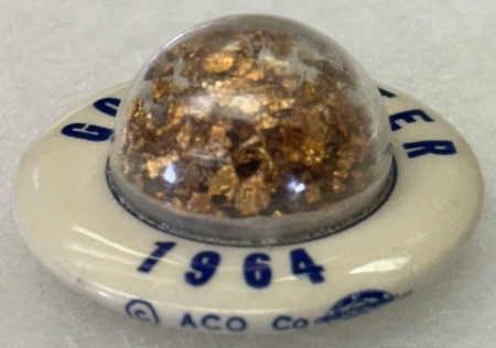 New Store Items 1964 BARRY GOLDWATER 1 1/4″ CELLO, BUBBLE W/ GOLD FLAKES, POPULAR, NR-MINT!