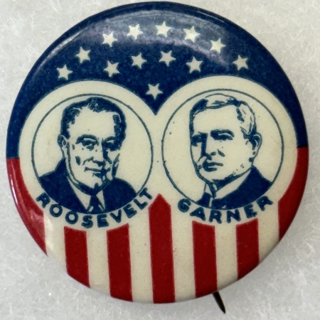 Other Collectibles 1932 ROOSEVELT-GARNER 1 1/4″ JUGATE CELLO CAMPAIGN BUTTON-BRIGHT & MINT!