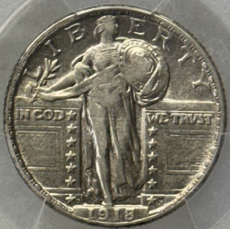 New Certified Coins 1918-D STANDING LIBERTY QUARTER – PCGS AU-53, FLASHY & LOOKS BETTER!